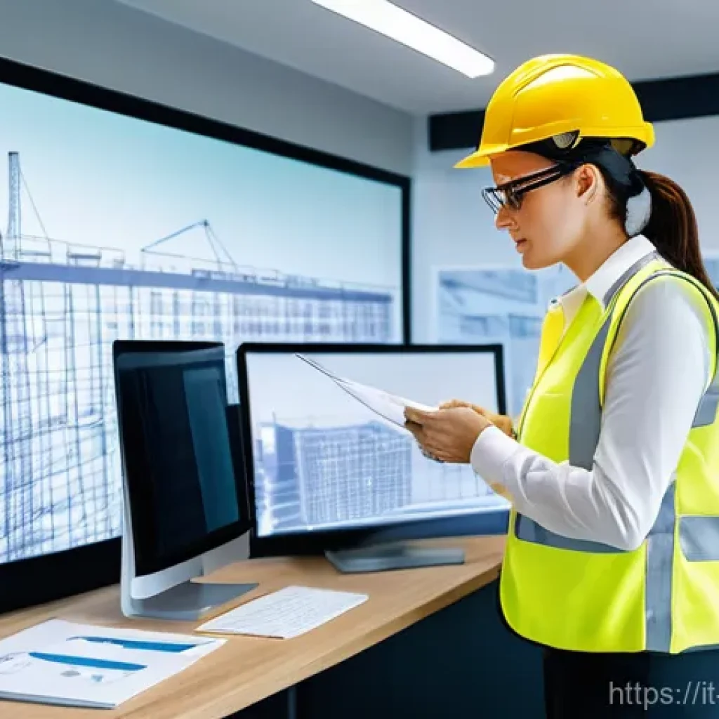 건설안전기사로 진출할 수 있는 분야 - **Prompt:** A highly detailed and realistic image of a female safety coordinator (CSP) in her late 3...