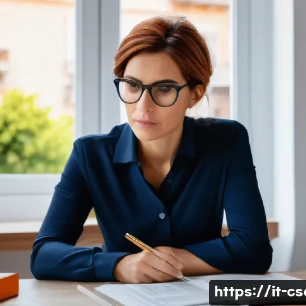건설안전기사 시험 대비 온라인 자료 찾기 - **Prompt:** A focused Italian woman in her late 30s, with a determined expression, studying for a co...