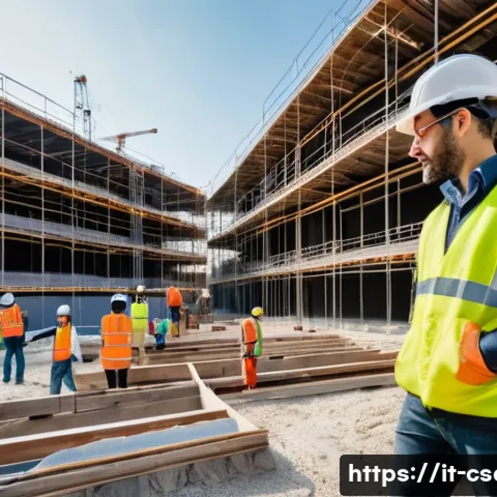 건설안전 실무에서의 스마트 기술 활용 - **Prompt 1: "Smart Sensor Integration on an Italian Construction Site"**
"A vibrant, dynamic wid...