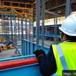 Home 21 건설안전 실무자를 위한 법적 의무 및 책임 - A busy Italian construction site during daytime, showing diverse workers wearing certified personal ...