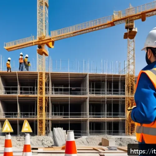 Home 31 건설안전기사 실기 시험을 위한 현장 경험 쌓기 - A realistic construction site scene in Italy featuring workers wearing proper personal protective eq...