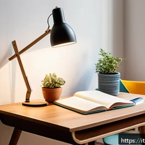 Home 17 건설안전기사 공부를 위한 효과적인 환경 설정 - A cozy and well-organized study nook in a modern Italian apartment, featuring a wooden desk near a l...